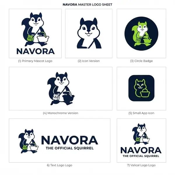 Mascot logo explorations for Navora