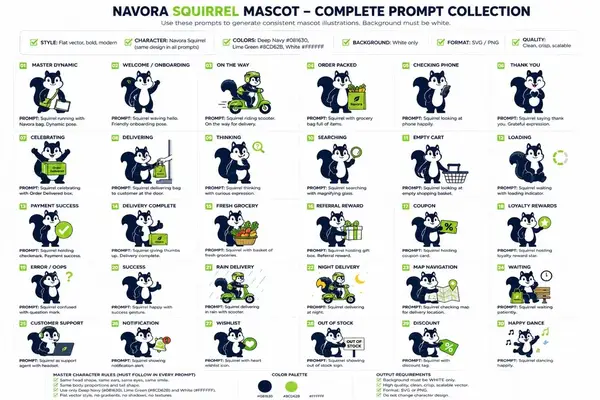 Navora design reference: mascot prompt collection