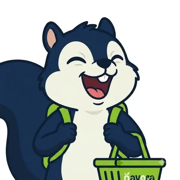 Navora squirrel mascot: navo laughing