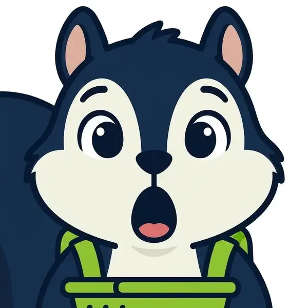Navora squirrel mascot: navo surprised