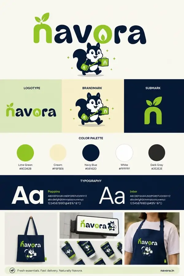 Navora identity board for Navora